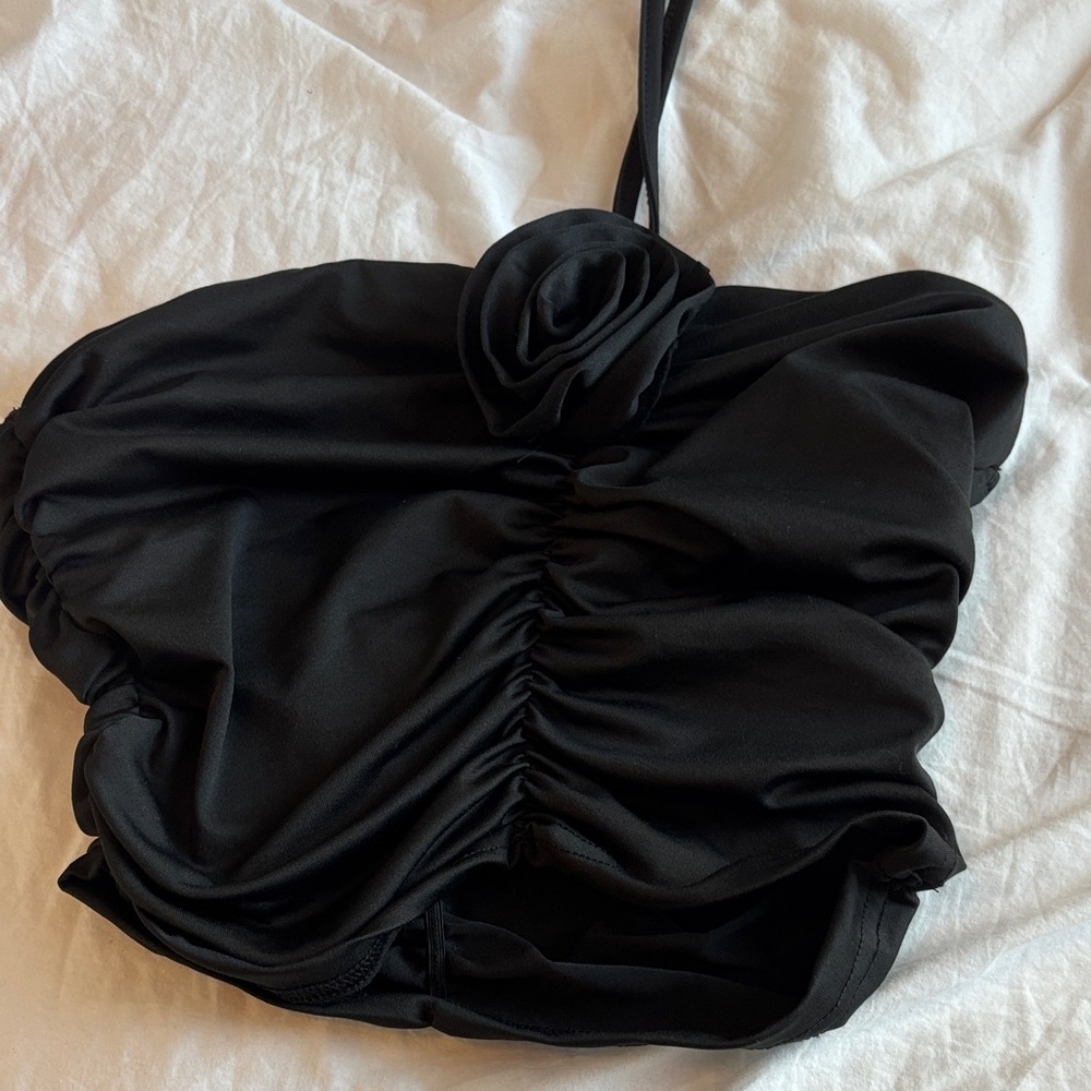 SHEIN Black Ruched Swimsuit